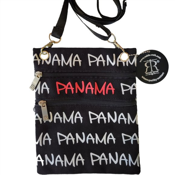 ROBIN RUTH Panama Black Canvas Travel Crossbody Messenger Bag Purse NWOT - Picture 1 of 6